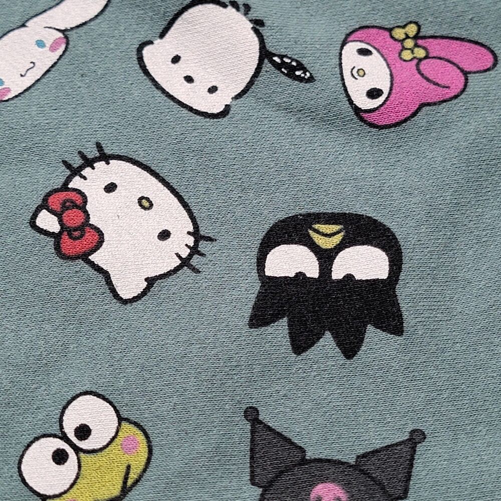 Hello Kitty & Friends Sweatpants Youth XL Sanrio Green Allover Graphic Print - Picture 4 of 4